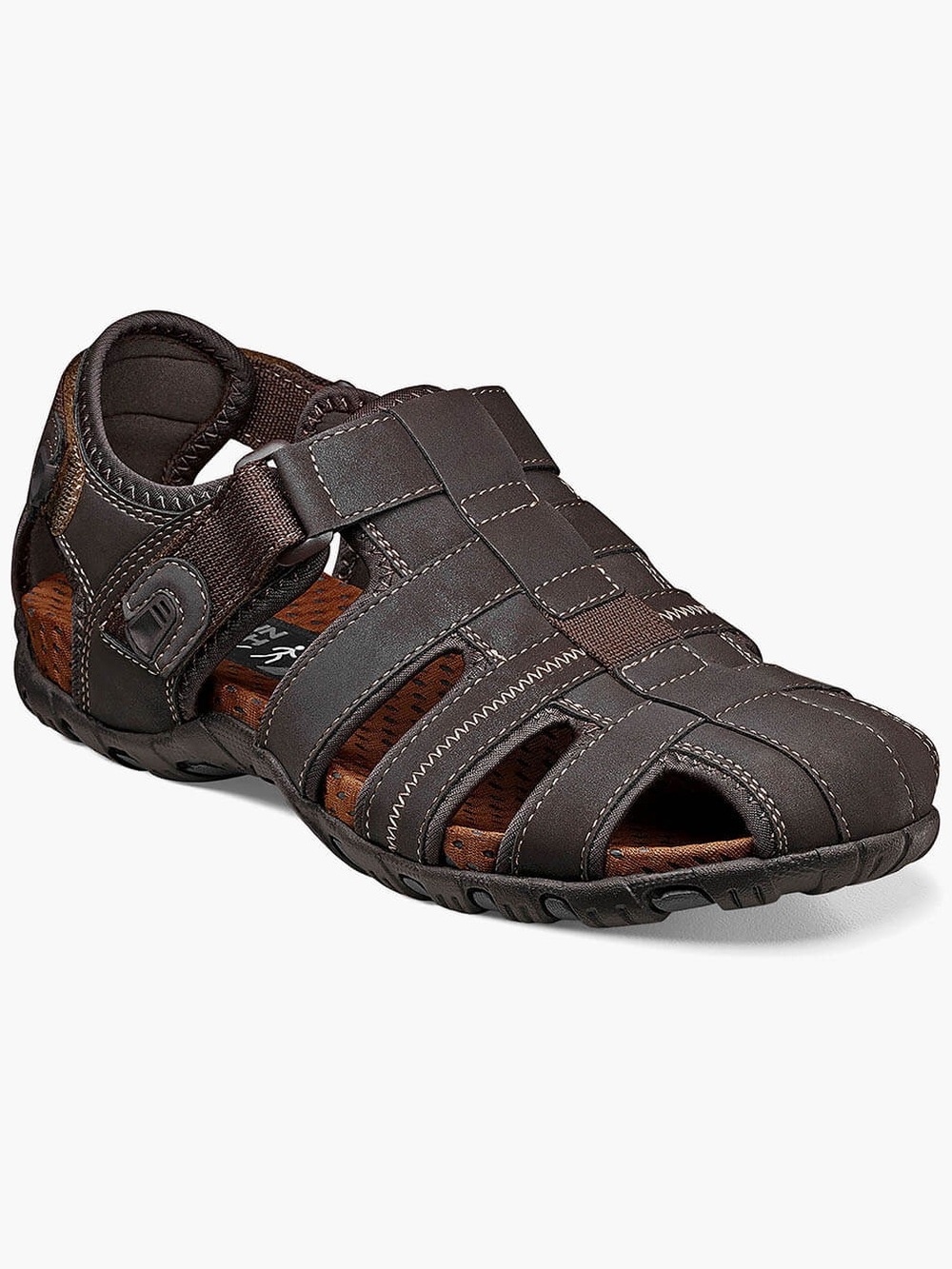 Men’s Nunn Bush Rio Bravo Fisherman Sandals Adjustable Strap Velcro close Size 8
